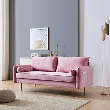 SLEERWAY Velvet Couch with Pillows for Living Room Style
