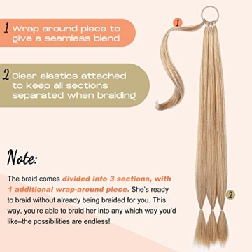 SEIKEA Long Braided Ponytail Extension with Highlights