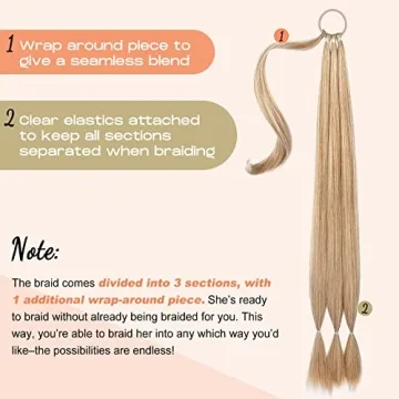 SEIKEA Long Braided Ponytail Extension with Highlights
