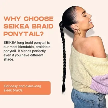 SEIKEA Long Braided Ponytail Extension with Highlights