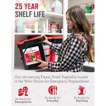 ReadyWise 120 Servings Vegetable Bucket for Emergency Use