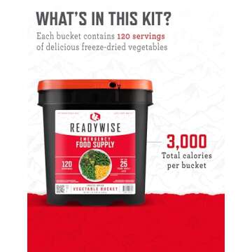 ReadyWise 120 Servings Vegetable Bucket for Emergency Use
