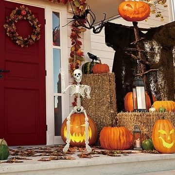 36" Halloween Skeleton - Posable Decor for Spooky Fun