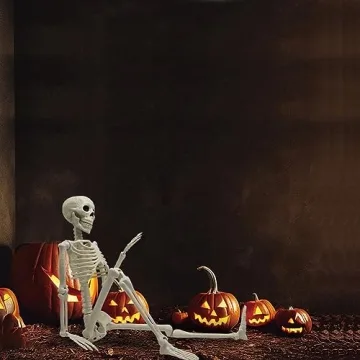 36" Halloween Skeleton - Posable Decor for Spooky Fun