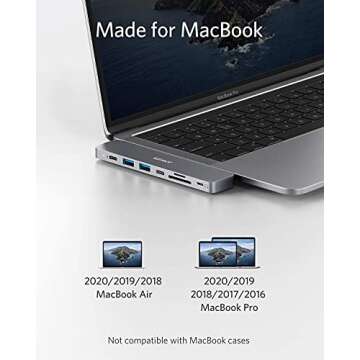 Anker USB C Hub for MacBook, PowerExpand Direct 8-in-2 USB C Adapter Compatible with Thunderbolt 3 U...