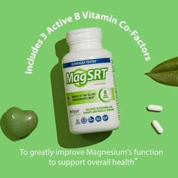 Jigsaw Health MagSRT | Magnesium Supplement with Vitamin B6, Folate & B12 | 240 Tablets | 60 Servings