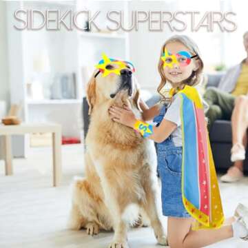 iROLEWIN Star Superhero-Costumes-Cape and Mask for Kids Girls Boys Super Hero Party Gifts Toys as Ha...