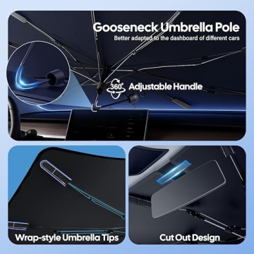 EcoNour Umbrella Windshield Sun Shade for Car