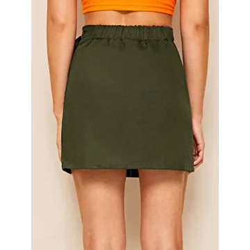 WDIRARA Women's Trendy Utility Asymmetrical Mini Skirt