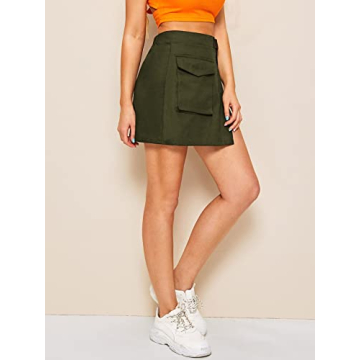 WDIRARA Women's Trendy Utility Asymmetrical Mini Skirt