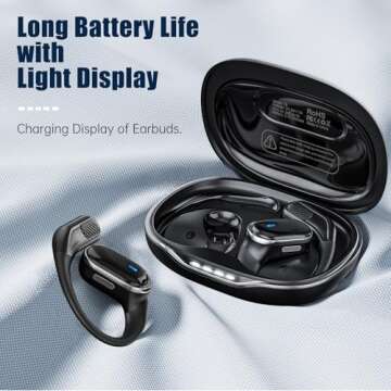 TRAUSI Open Ear Bluetooth Earbuds with 50H Playtime