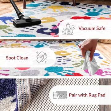 nuLOOM Pinkie Handprint Kids Area Rug, 5x8, Multi