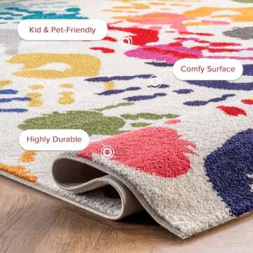 nuLOOM Pinkie Handprint Kids Area Rug, 5x8, Multi