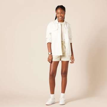 Amazon Essentials Women's Stretch Cotton Pull-on Mid Rise Relaxed-fit Short