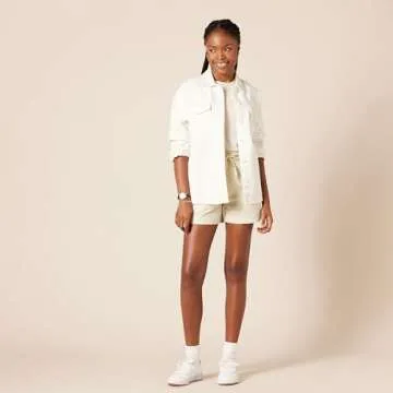 Amazon Essentials Women's Stretch Cotton Pull-on Mid Rise Relaxed-fit Short