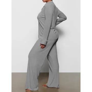 AnotherChill Women's Long Sleeve Pajamas Set Soft Loungewear