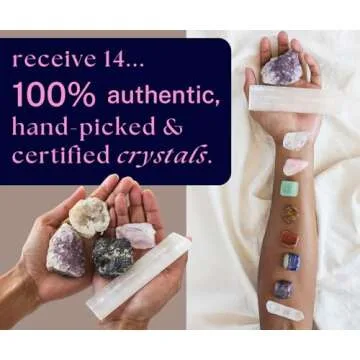 Crystals and Stones - 17pc Chakra Stones, Gemstones and Crystals. Meditation Accessories, Healing Stones. Real Crystals, Chakra Crystals Kit, Raw Crystals. Witchcraft Kit Crystal Décor