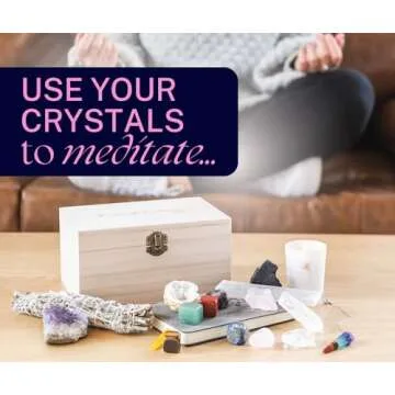 Crystals and Stones - 17pc Chakra Stones, Gemstones and Crystals. Meditation Accessories, Healing Stones. Real Crystals, Chakra Crystals Kit, Raw Crystals. Witchcraft Kit Crystal Décor