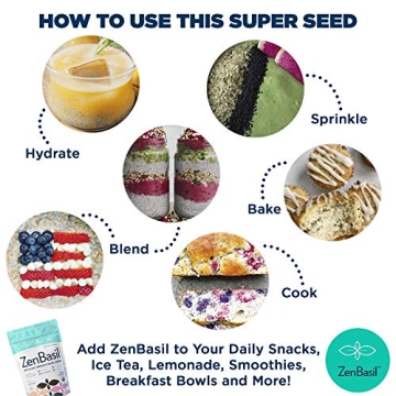 Zen Basil Seeds Organic Superfood High in Fiber