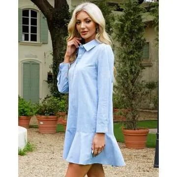 Stylish YEXPINE Women's Mini Dress with Ruffle Hem