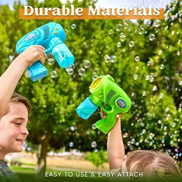 JOYIN 2 Kids Bubble Gun with 2 Bottles Bubble Refill Solution, Bubble Guns Kids 4-8, Bubble Machine Gun for Toddlers 1-3, Bubble Gun Blaster Party Favors, Summer Toy, Outdoors, Easter, Birthday Gift