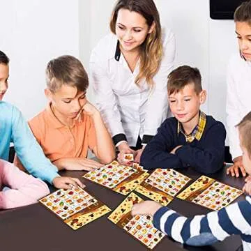 Funnlot Fall Bingo Game for Kids - Thanksgiving Party Activities for 24 Players, Family and Classrooms