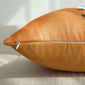 Tritard Boho Velvet Pillow Covers Set of 2 Mid Century Modern Throw Pillows Terracotta Bohemian Aesthetic Minimalist Abstract Pillowcases Home Decor for Bed, Sofa, Living Room, Orange,18x18 inches