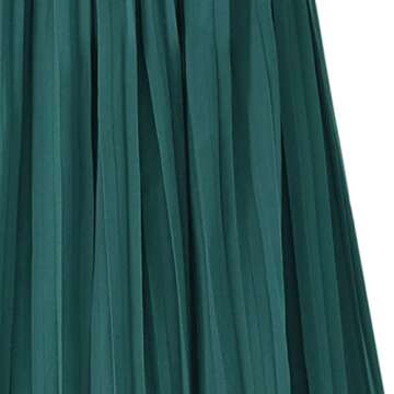 AOBRICON Palazzo Pants for Women Chiffon Capris with High Waist Wide Leg Pants Pleated Trousers Casual Loose Pants Black