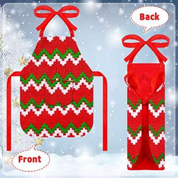 Hungdao Christmas Accessories Mini Doll Baker Outfit Set Include Apron Hats Rolling Pin Egg Cookie Tray Set Mixing Bowl for Xmas Doll Decorations, Doll is Not Included (Mixed Style)