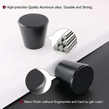 homdiy 10 Pack Matte Black Cabinet Knobs Kitchen Cabinet Hardware Black Knobs for Dresser Drawers