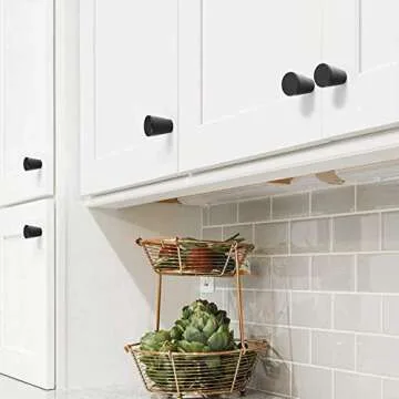 homdiy 10 Pack Matte Black Cabinet Knobs Kitchen Cabinet Hardware Black Knobs for Dresser Drawers