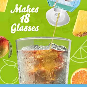 Crystal Light Liquid Tropical Paradise Punch Naturally Flavored Drink Mix with Caffeine, 1.62 fl oz Bottle