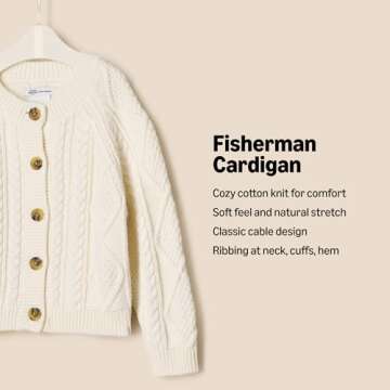 Stylish Unisex Babies' Fisherman Cardigan for All Seasons