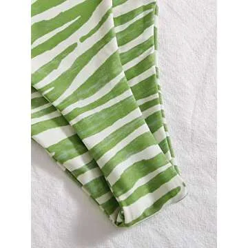 SOLY HUX Green Zebra Print Tie Back Bikini for Women
