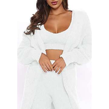 Buy Fixmatti Fuzzy Fleece 3 Piece Lounge Set for Women