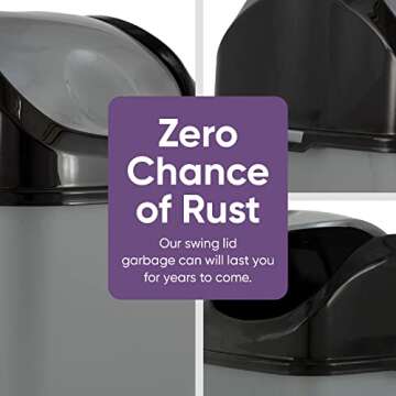 Buy Superio Small Trash Can with Lid 4.5 Gallon Efficient Waste Bin