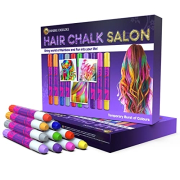 Hair Chalk Kit for Kids - 10 Colorful Pens