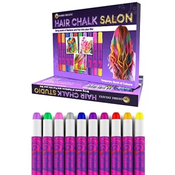 Hair Chalk Kit for Kids - 10 Colorful Pens