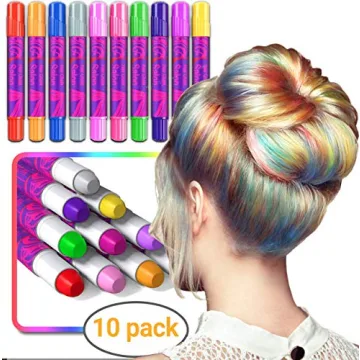 Hair Chalk Kit for Kids - 10 Colorful Pens