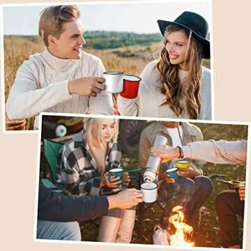 meekoo 24 Pcs Enamel Camping Mugs Bulk 12 oz Portable Coffee Mugs Colored Enamelware Campfire Mugs Vintage Drinking Cups with Handle for Coffee Home Office Camping Picnic Travel Indoor and Outdoor
