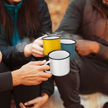 meekoo 24 Pcs Enamel Camping Mugs Bulk 12 oz Portable Coffee Mugs Colored Enamelware Campfire Mugs Vintage Drinking Cups with Handle for Coffee Home Office Camping Picnic Travel Indoor and Outdoor