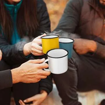 meekoo 24 Pcs Enamel Camping Mugs Bulk 12 oz Portable Coffee Mugs Colored Enamelware Campfire Mugs Vintage Drinking Cups with Handle for Coffee Home Office Camping Picnic Travel Indoor and Outdoor