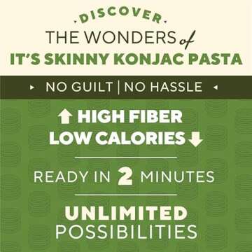It’s Skinny Low Carb Pasta - Pre-cooked Italian Pappardelle Pasta, Konjac Shirataki Noodles, Gluten Free Pasta, Vegan and Keto-Friendly (6-pack)