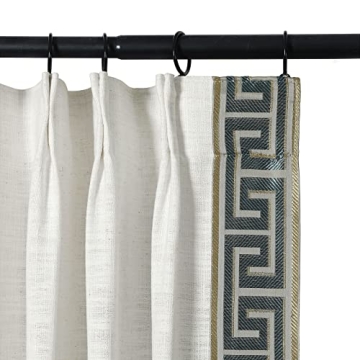 Customizable TWOPAGES Ivory White Linen Curtain Panel