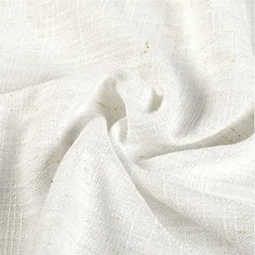 Customizable TWOPAGES Ivory White Linen Curtain Panel