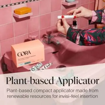 Cora Organic Applicator Tampons | Super Absorbency | 100% Organic Cotton, Unscented, BPA-Free Compac...