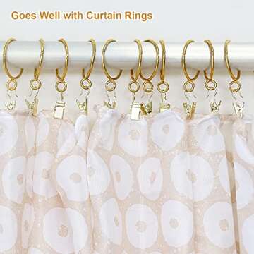 Coideal Small Curtain Clips Gold - 100 Pack Stainless Steel Curtain Hooks for Hanging Party String Lights Indoor, Art Crafts, Christmas Wedding Decoration (Light Gold)