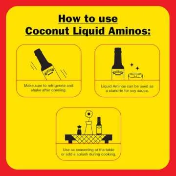 Bragg Organic Coconut Liquid Aminos Seasoning - 10 fl oz - Soy-Free Teriyaki Sauce Substitute - Perfect for Cooking at Home