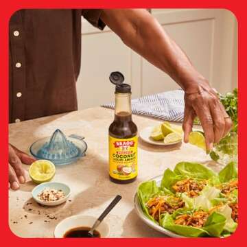 Bragg Organic Coconut Liquid Aminos Seasoning - 10 fl oz - Soy-Free Teriyaki Sauce Substitute - Perfect for Cooking at Home
