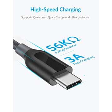 Anker PowerLine+ USB-C to USB-A Fast Charge Cable 6ft